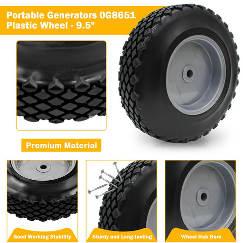 Showingo 9.5-inch diameter wheel providing stable movement on varied surfaces.