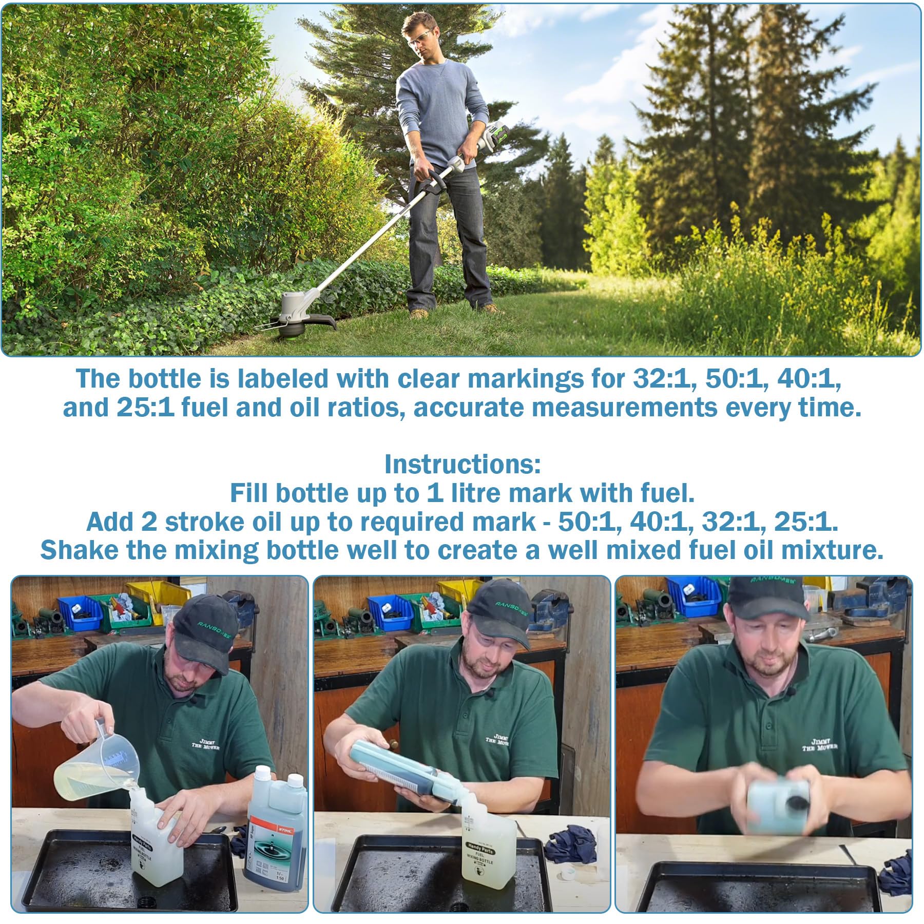 Showingo compatible with chainsaws and trimmers for quick prep