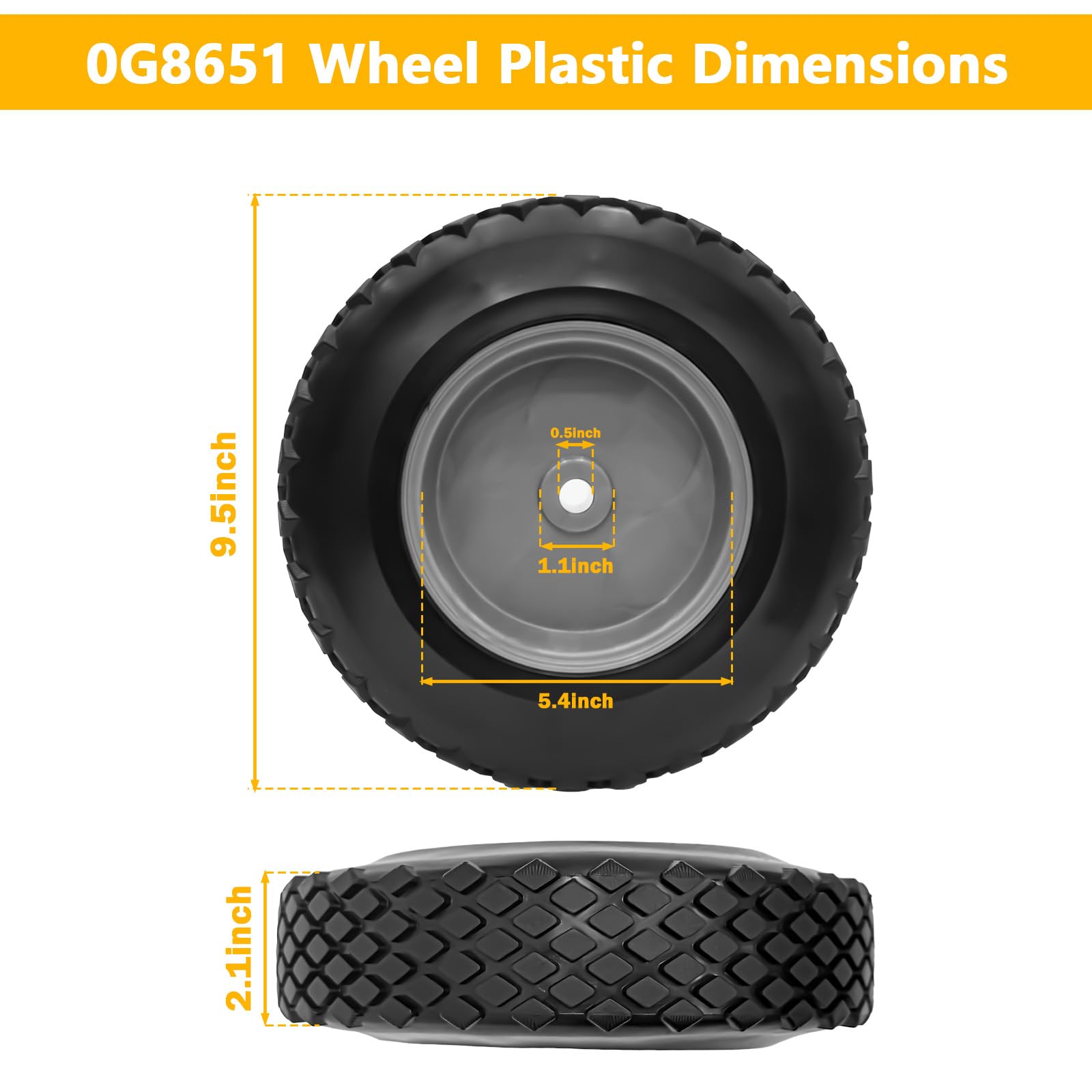 Showingo Generac portable generator wheel, durable replacement part for outdoor use.