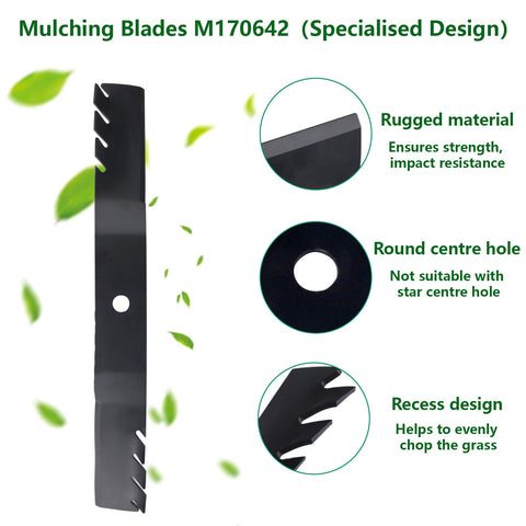Grooved mulching design promotes even clipping processing and nutrient return.