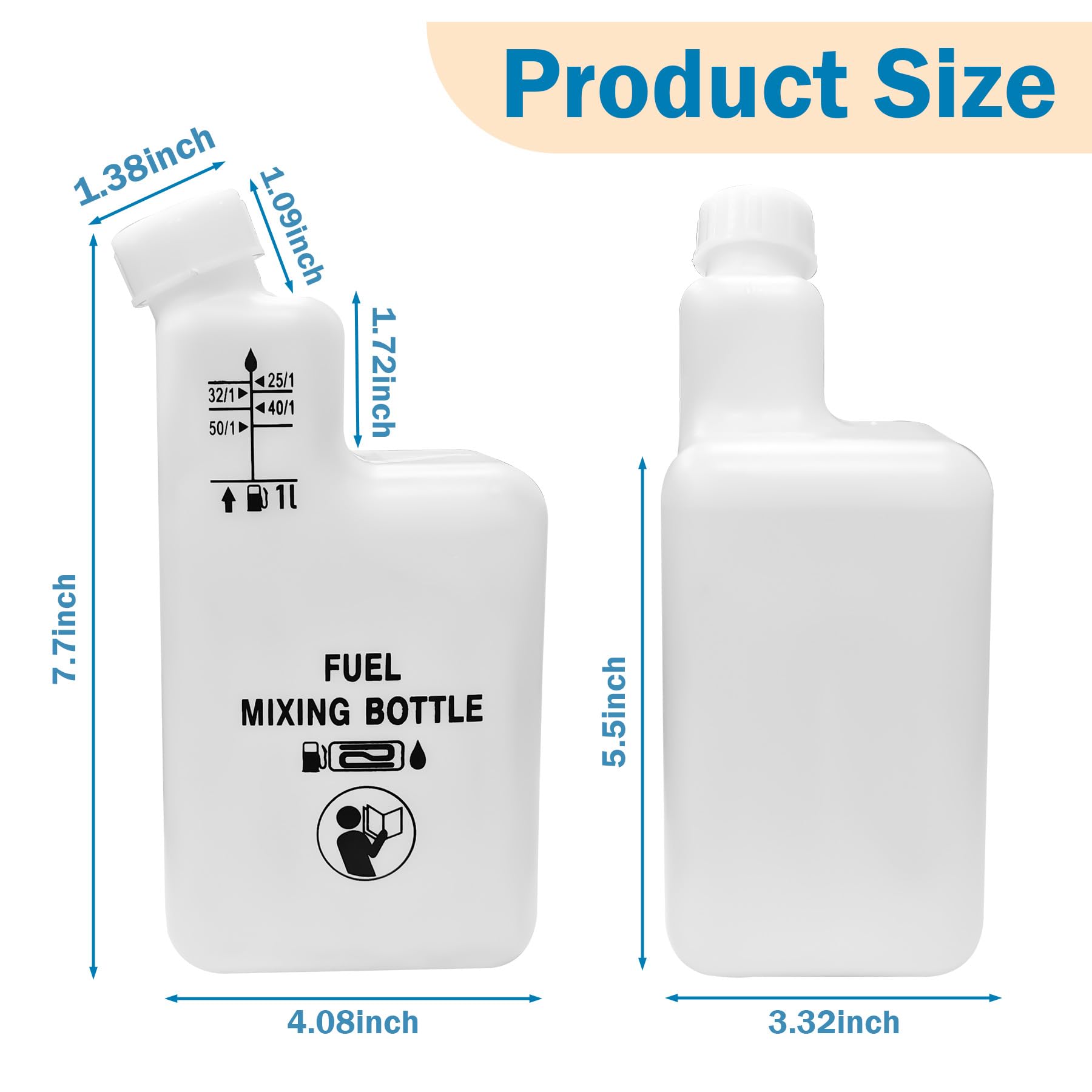 Showingo mixing bottle with durable construction for reusable fuel blends