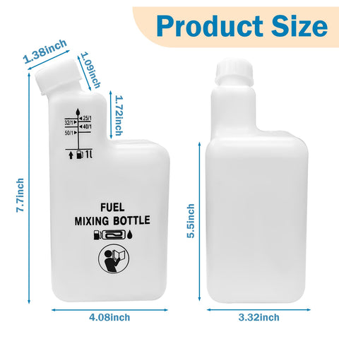 Showingo mixing bottle with durable construction for reusable fuel blends