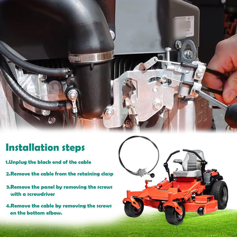 Showingo rubber insulation on throttle cable minimizes wear and prolongs life.
