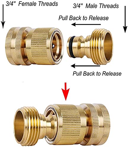 ShowNew brass quick connector 3-4 GHT close-up shows thread detail.
