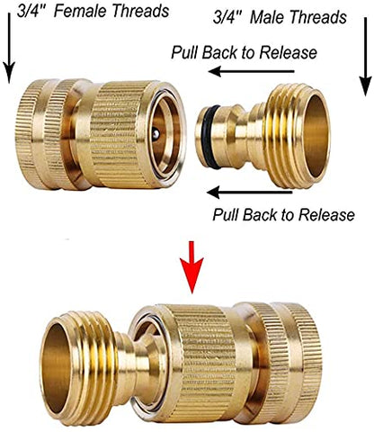 ShowNew brass quick connector 3-4 GHT close-up shows thread detail.
