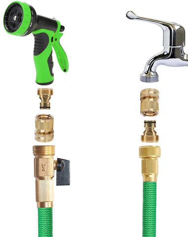 ShowNew brass quick connector in use with spray gun.