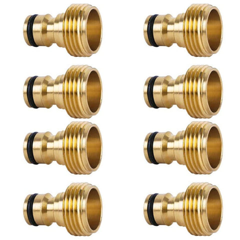 ShowNew garden hose quick connector 8-pack front view with durable brass construction.