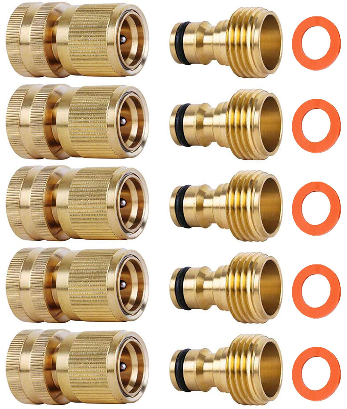 SHOWNEW brass female quick-connect close-up showing secure seal and fit
