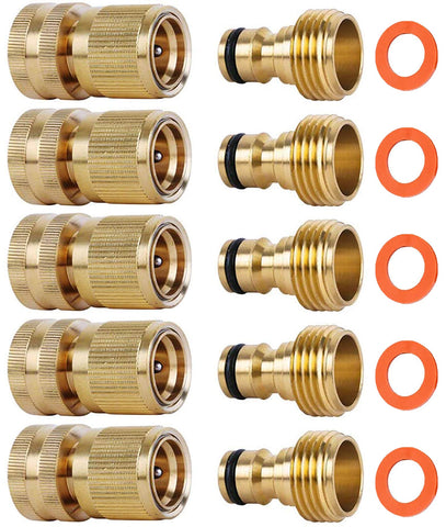 SHOWNEW brass female quick-connect close-up showing secure seal and fit