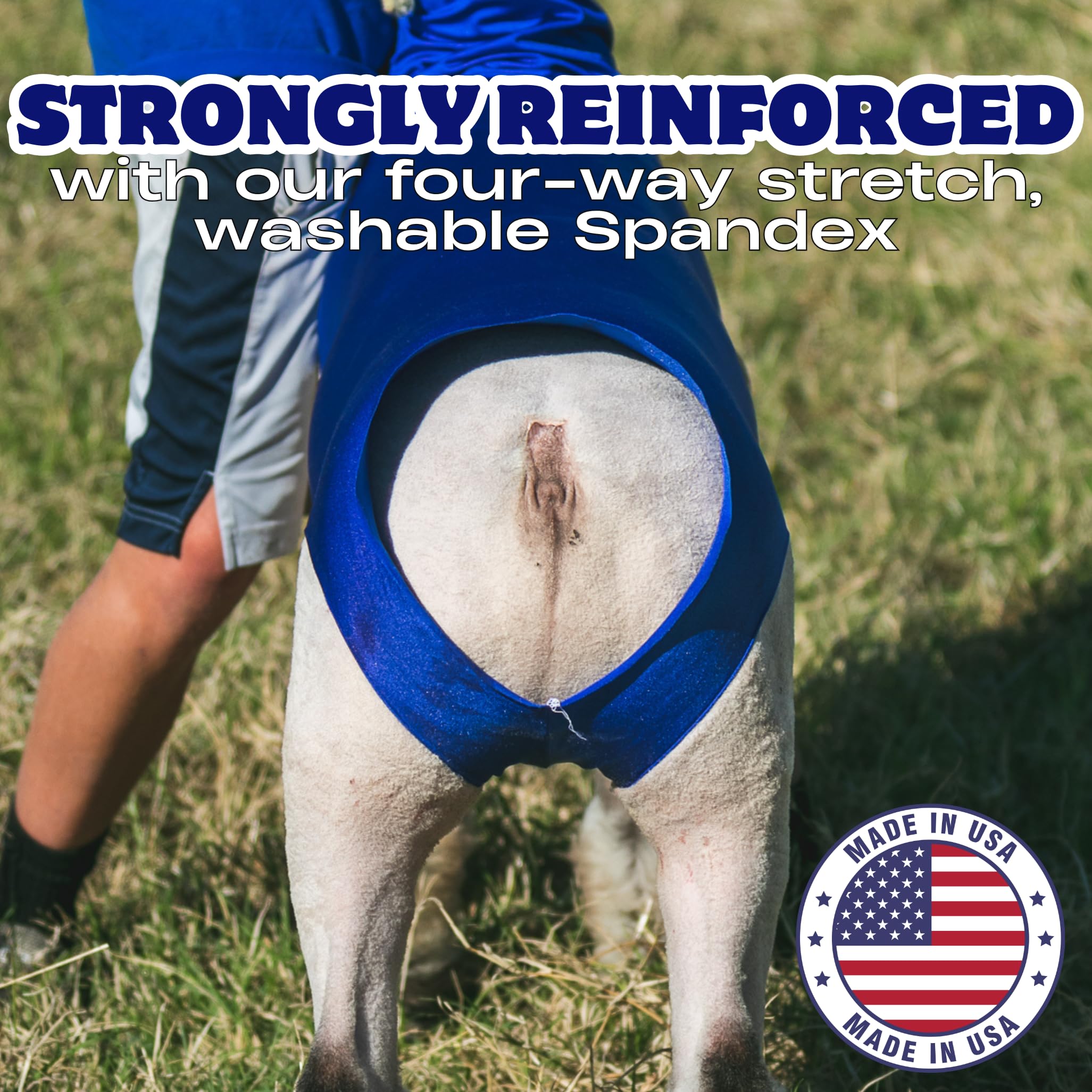 USA-made tag on Show Pro lamb tube signaling local manufacturing.