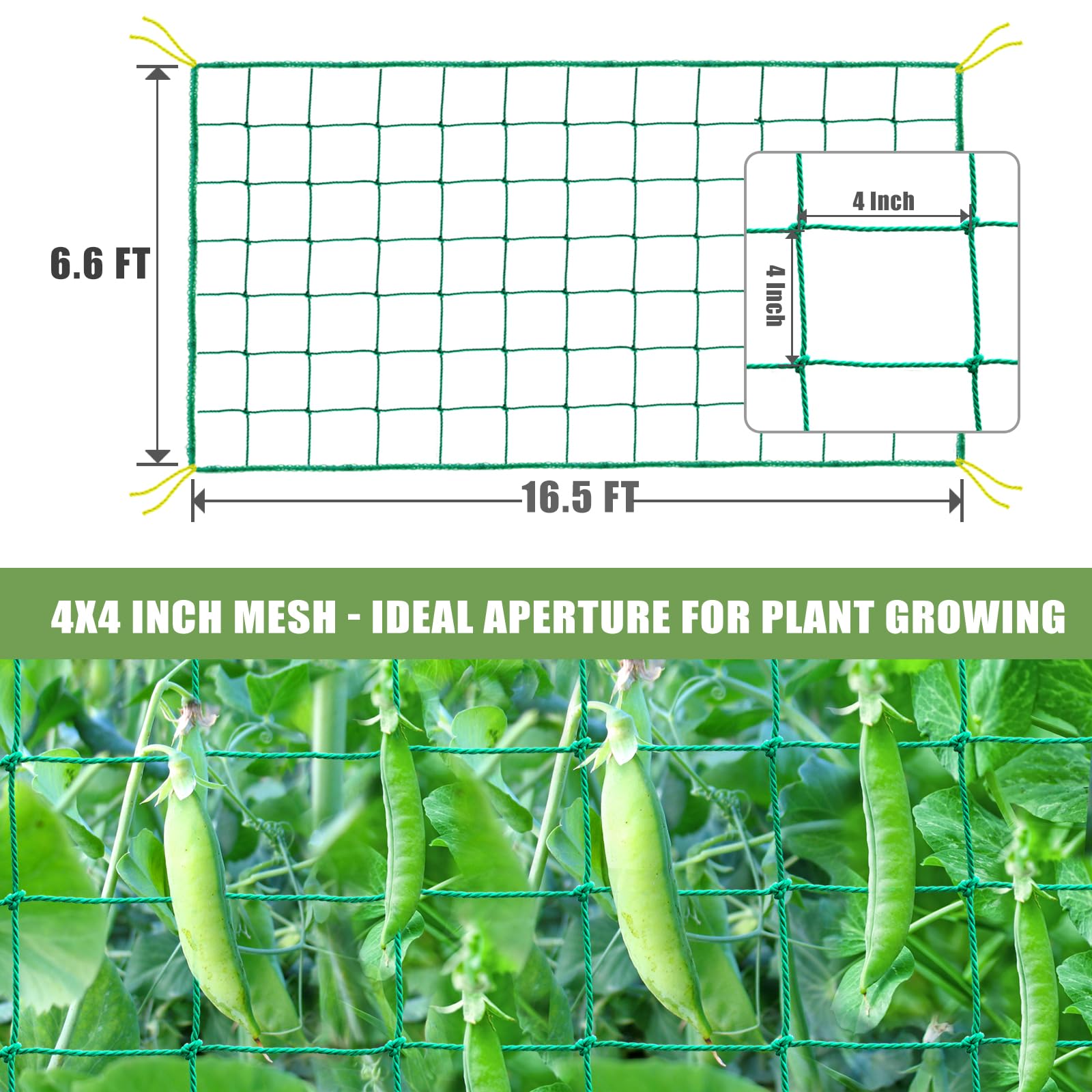 SHPPETONB Nylon garden netting 27 strands offers robust, long-lasting construction.