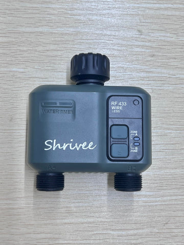 Shrieve WiFi Water Timer 2-Zone dual-zone setup in garden