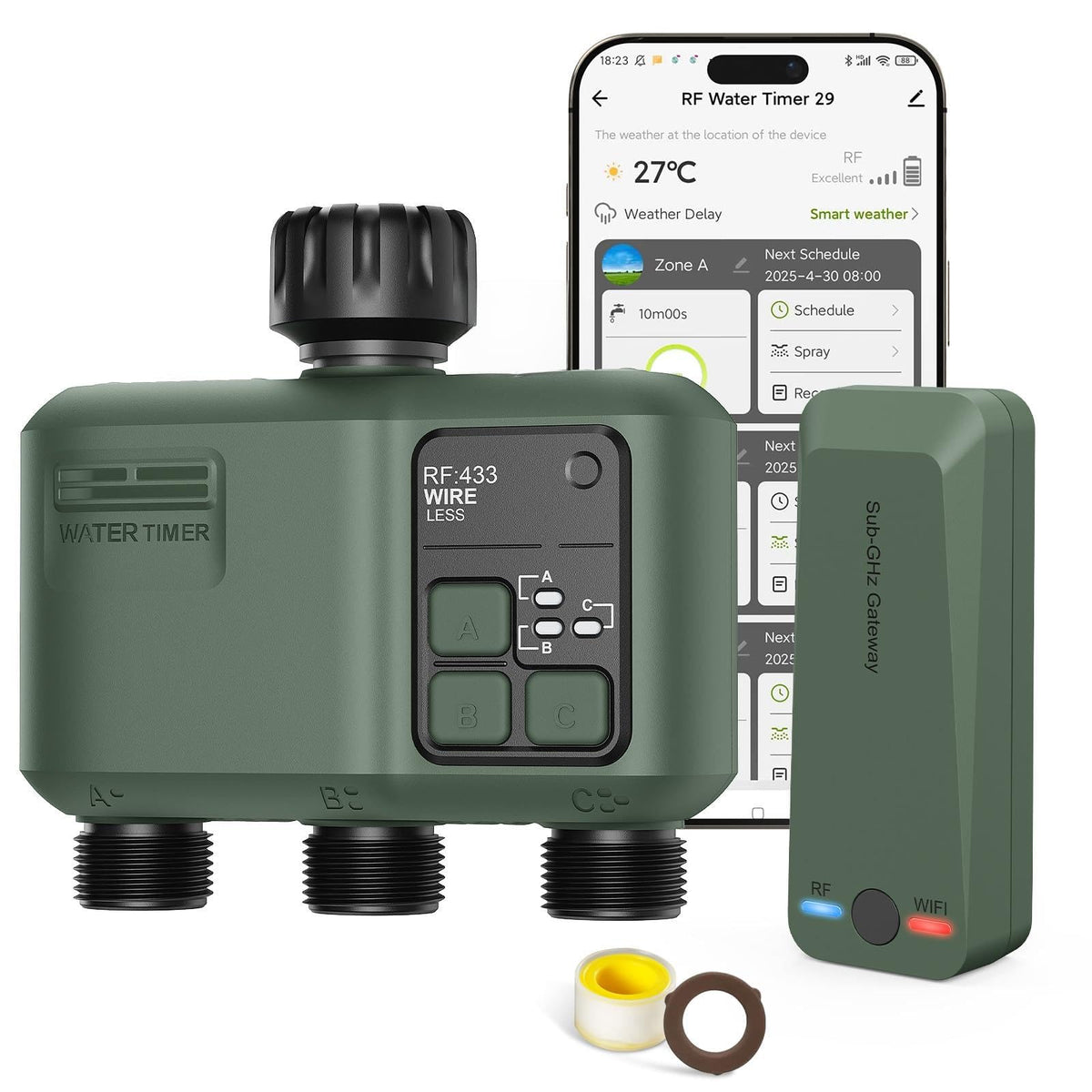 Shrivee smart sprinkler timer outdoor installation for easy irrigation control.