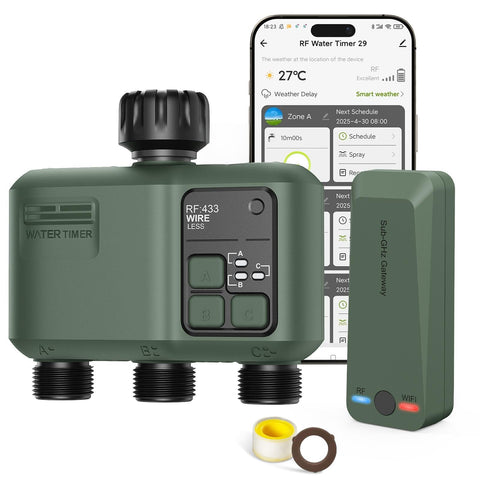 Shrivee smart sprinkler timer outdoor installation for easy irrigation control.