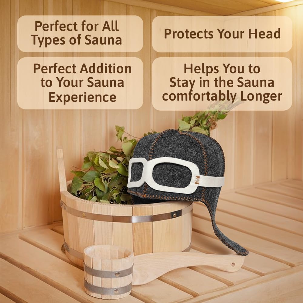 SHSH Pilot sauna hat size illustration confirms standard US size 7 3/8