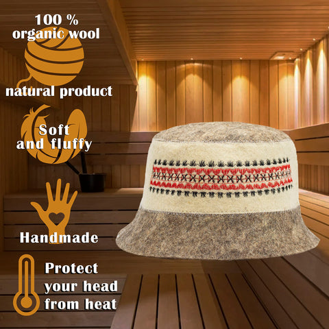 SHSH sauna hat men size features comfortable fit for banya sessions.