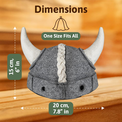 SHSH Viking Sauna Hat horn detail close-up emphasizing distinctive design