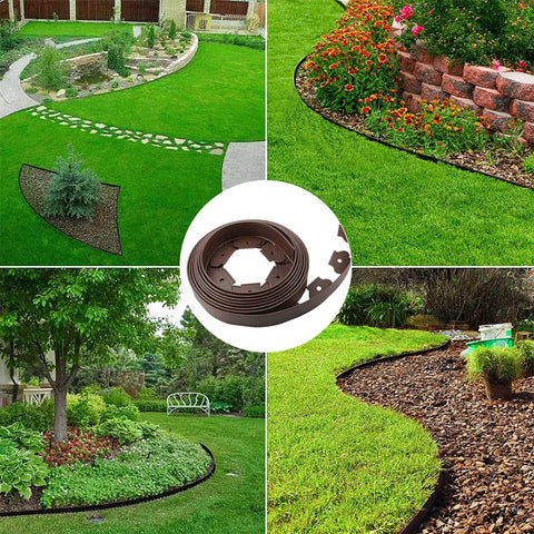 Shsyue edging works on uneven ground with proper staking for best results.