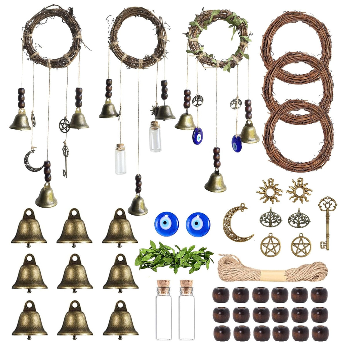 SHUANGART Witch Bells kit contents for easy door decor projects
