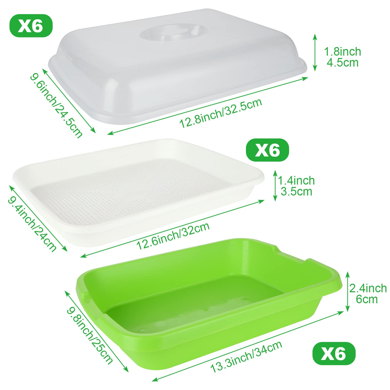 SHUESS sprouting tray bottom tray stack demonstrates complete kit for organized sprouting.