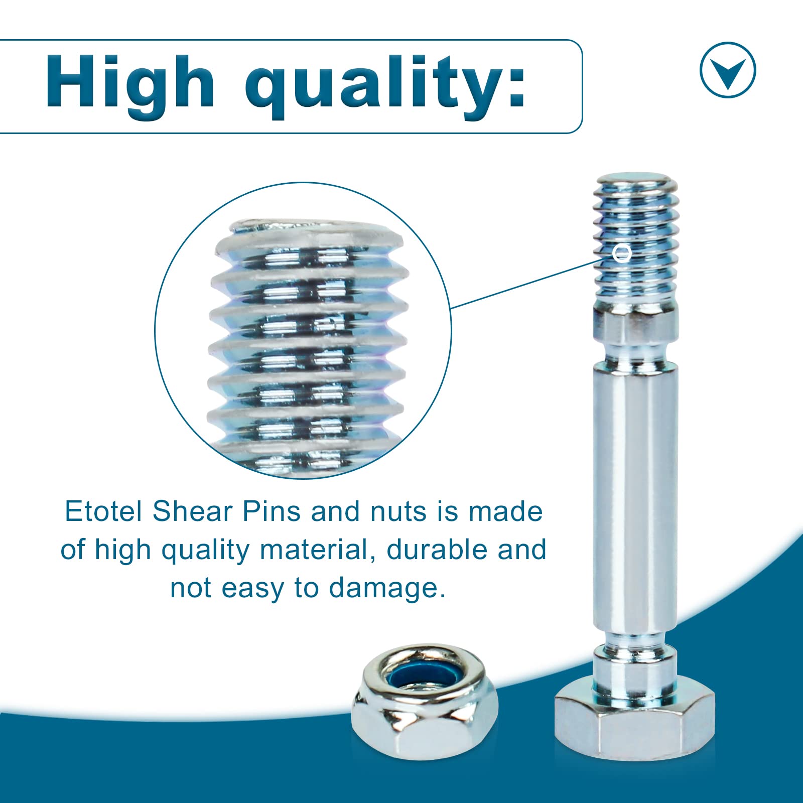 Shuisen snowblower shear pins 4-pack packaging image shows ready-to-use replacement set.