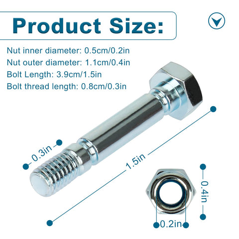 Shuisen snowblower shear pins 4-pack side view ideal for reliable snow removal.