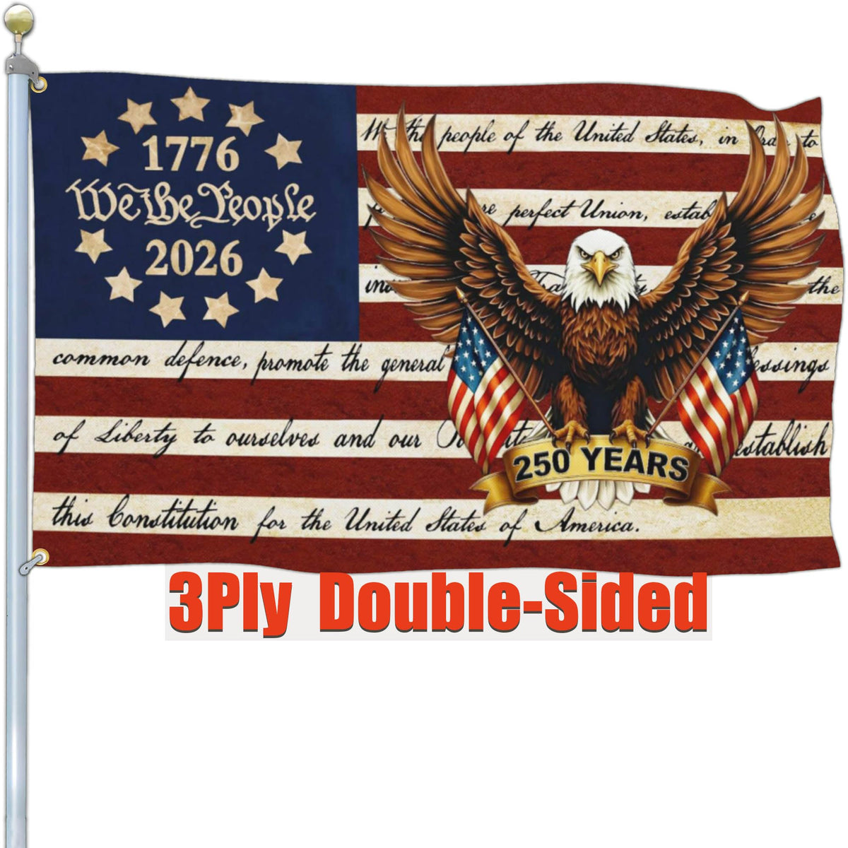 Shuitouk 250th anniversary flag front view for vibrant outdoor display