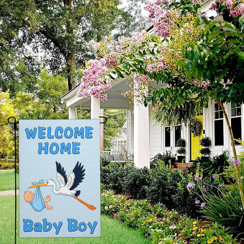 Shuitouk baby shower garden flag 18x12 inches bright and durable for outdoors.