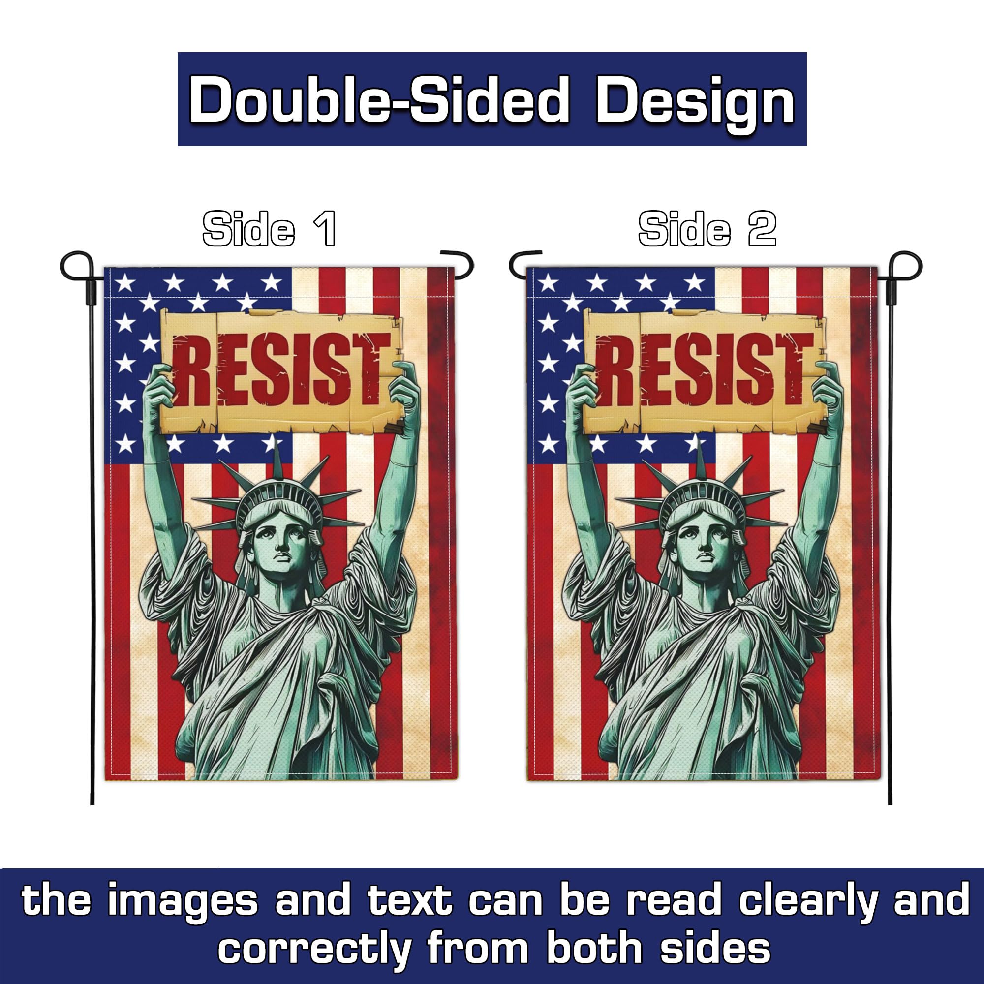 Shuitouk double-sided print flag displayed clearly from multiple angles.