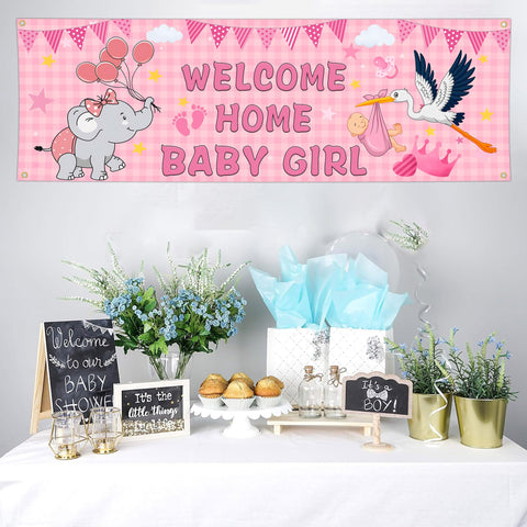 Shuitouk its a girl banner for outdoor baby shower celebrations.