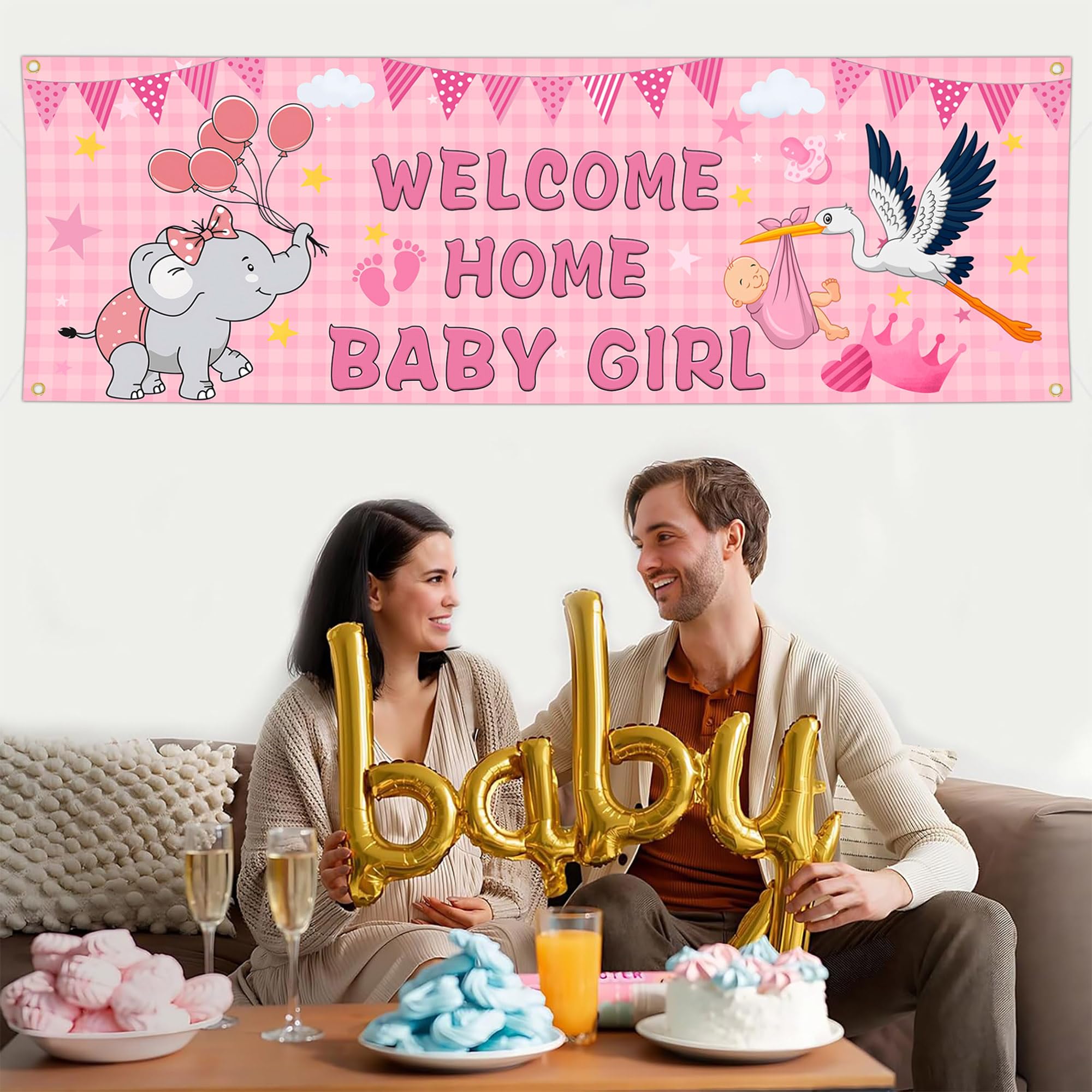 Shuitouk outdoor decor banner adds color to garden parties.