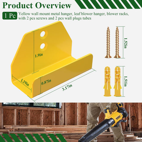 SHUJUKU metal wall-mount bracket with screws and plugs for easy garage organization.