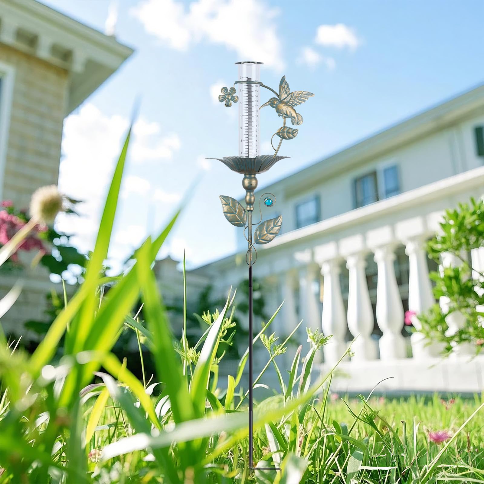 Shumi rain gauge decorates your garden while tracking rainfall.