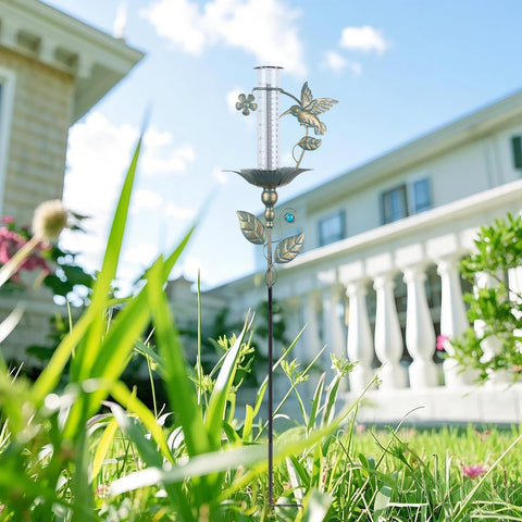 Shumi rain gauge decorates your garden while tracking rainfall.