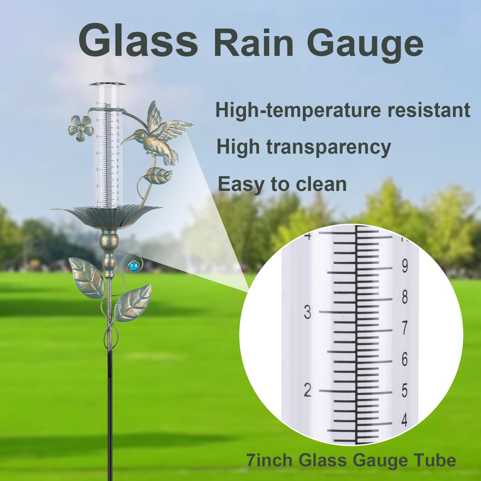Shumi rain gauge sturdy metal bracket provides windproof outdoor mounting.