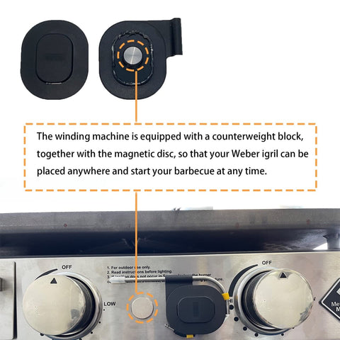 Magnetic patches attach quickly to metal surfaces during grilling