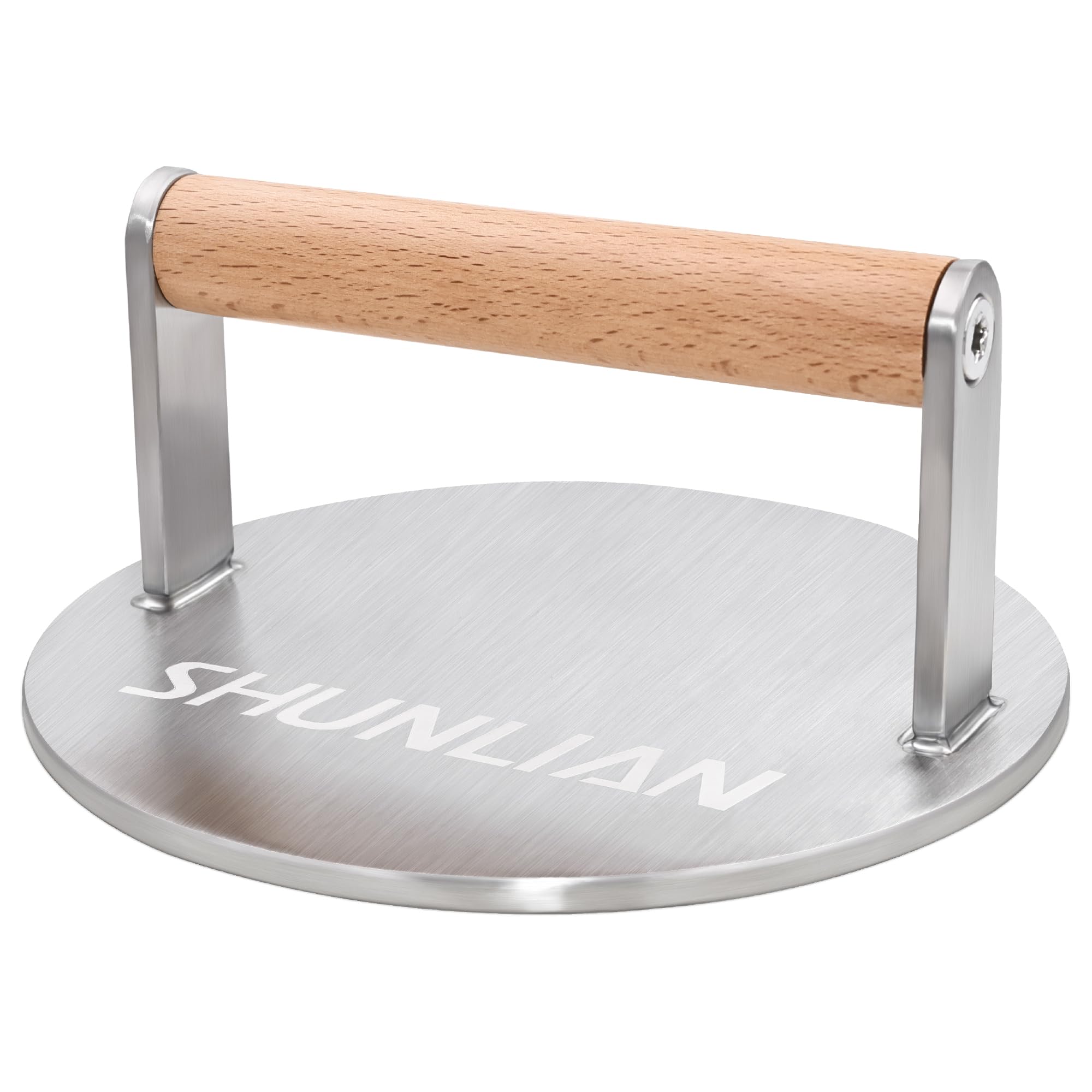 SHUNLIAN 6-inch stainless burger smasher for even pressure and crust.