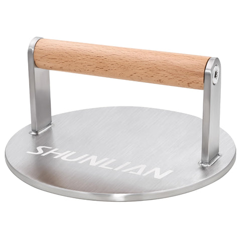 SHUNLIAN 6-inch stainless burger smasher for even pressure and crust.