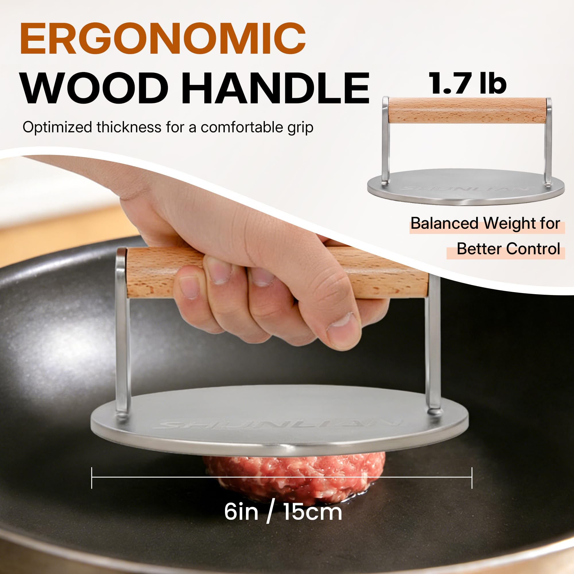 SHUNLIAN-flat-base smash-cooking ensures uniform heating and sear.