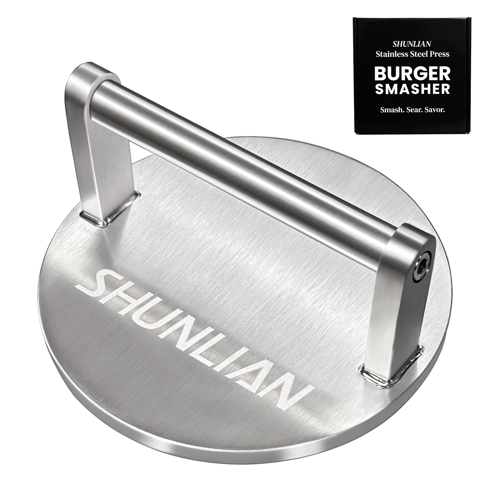 SHUNLIAN Smash Burger Press with a 6-inch base for even sear and juiciness.