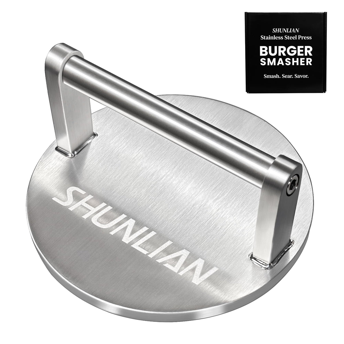 SHUNLIAN Smash Burger Press with a 6-inch base for even sear and juiciness.