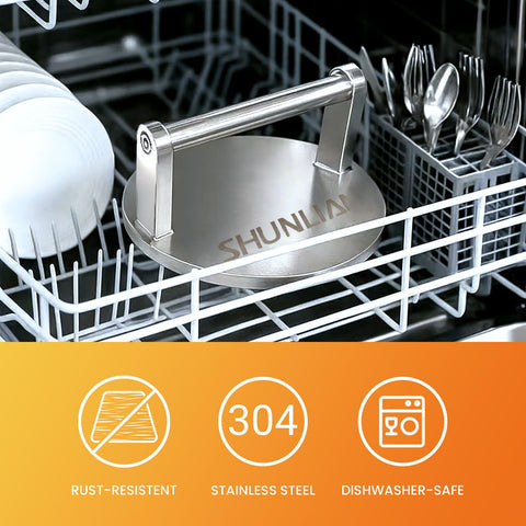 SHUNLIAN Smash Burger Press in dishwasher-safe, easy-to-clean design.