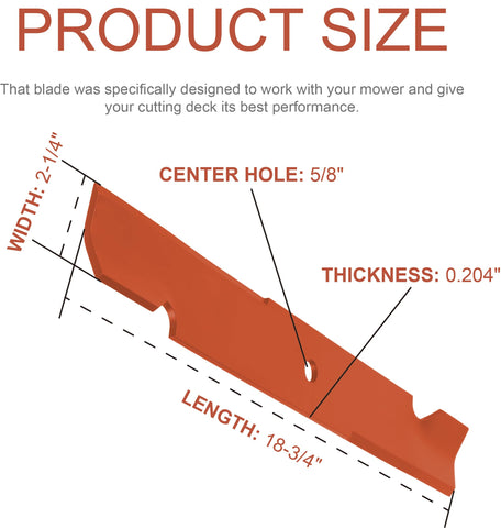 SHUZIYU 18-3/4 inch blades designed for precise fit and balanced mowing.