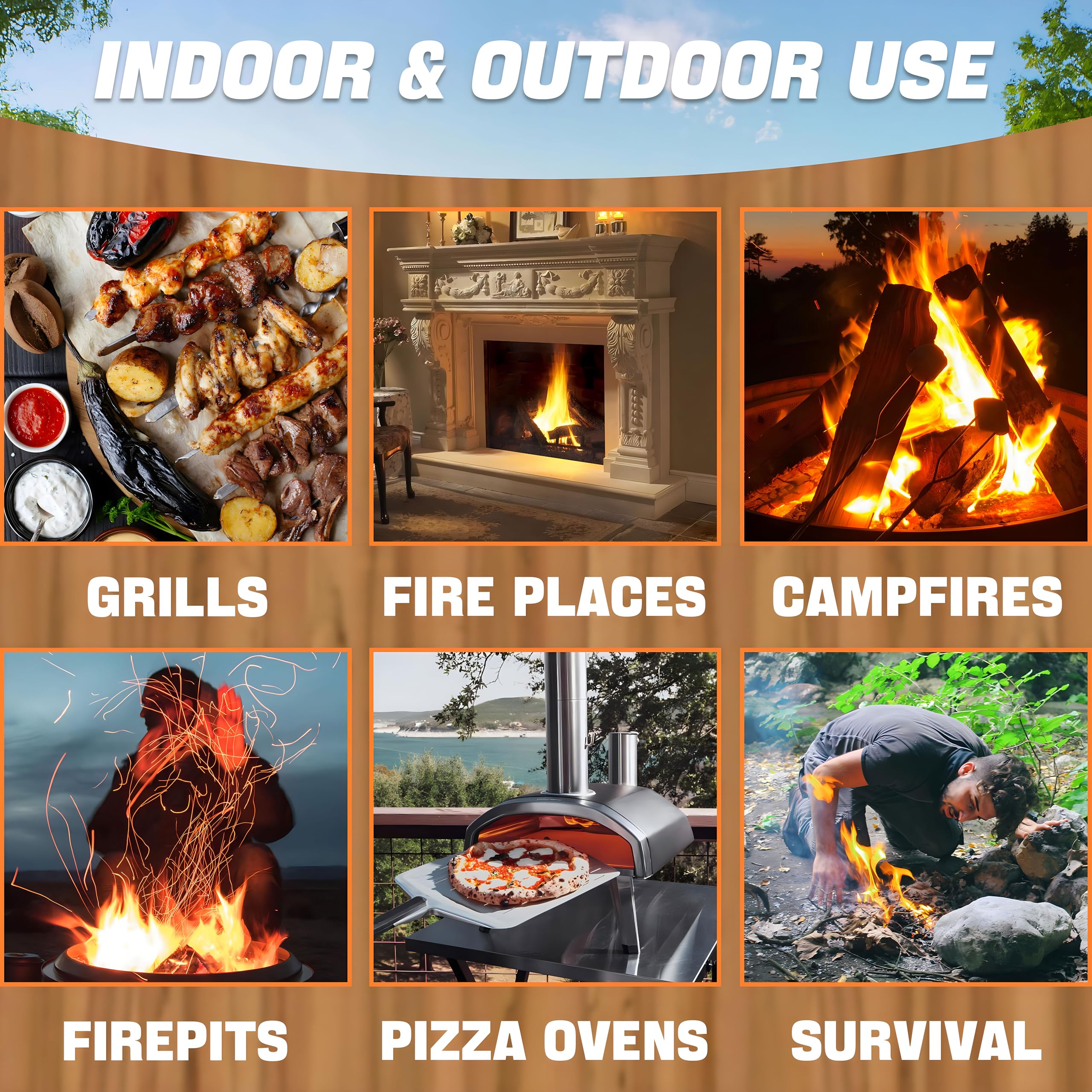 Shwuevei fire starter kit suitable for indoor fireplaces and grills