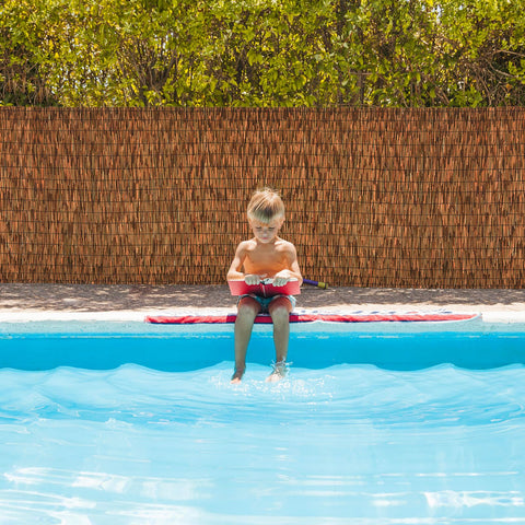 SHYDZYYC brown reed fence roll—6ft by 16.4ft, ideal for privacy and sun shading
