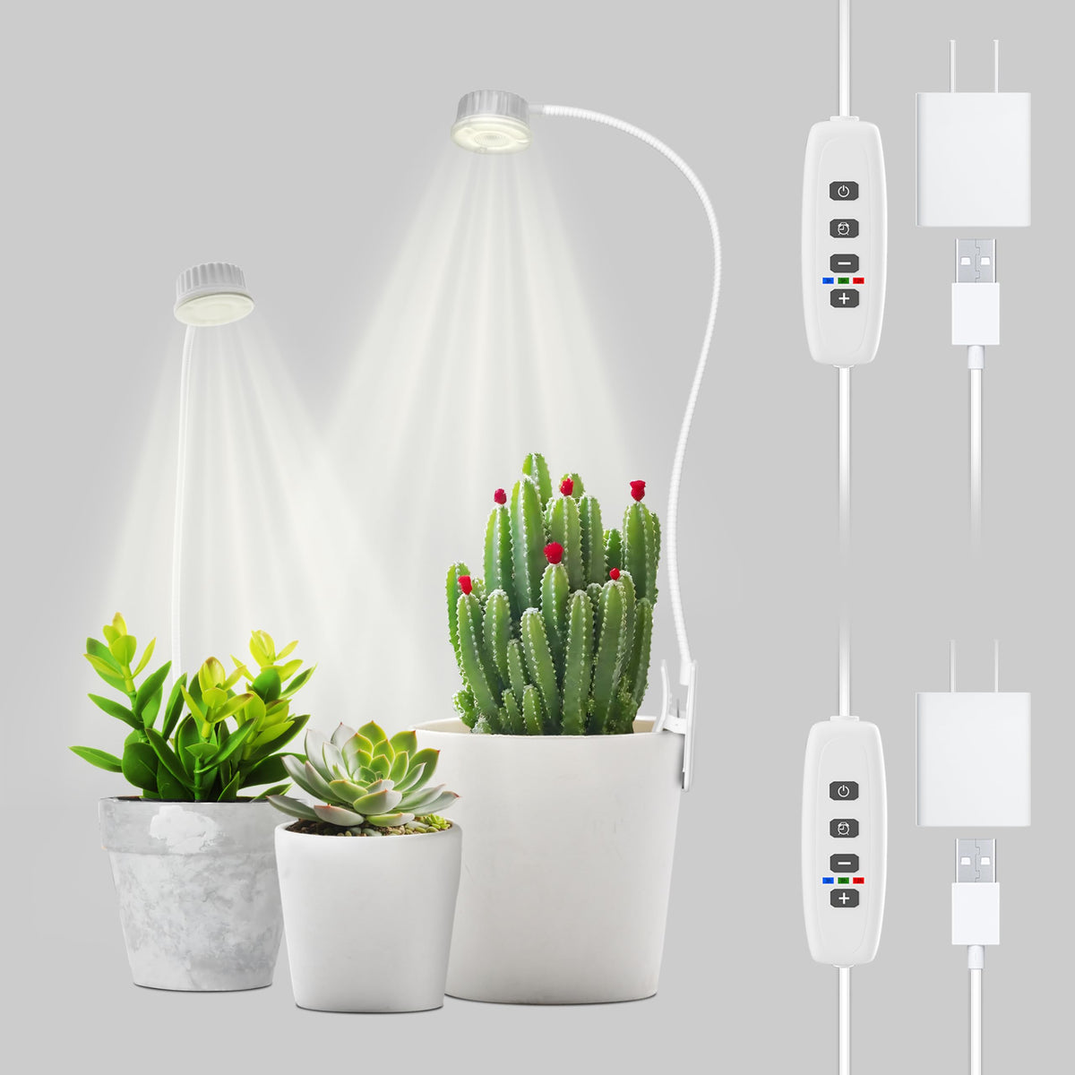 Shyineyou small clip-on grow light front view for compact space plant care
