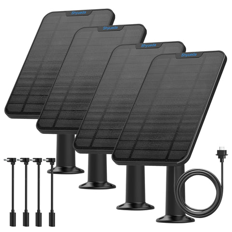 Shyueda 4W solar panel front view for outdoor camera charging.