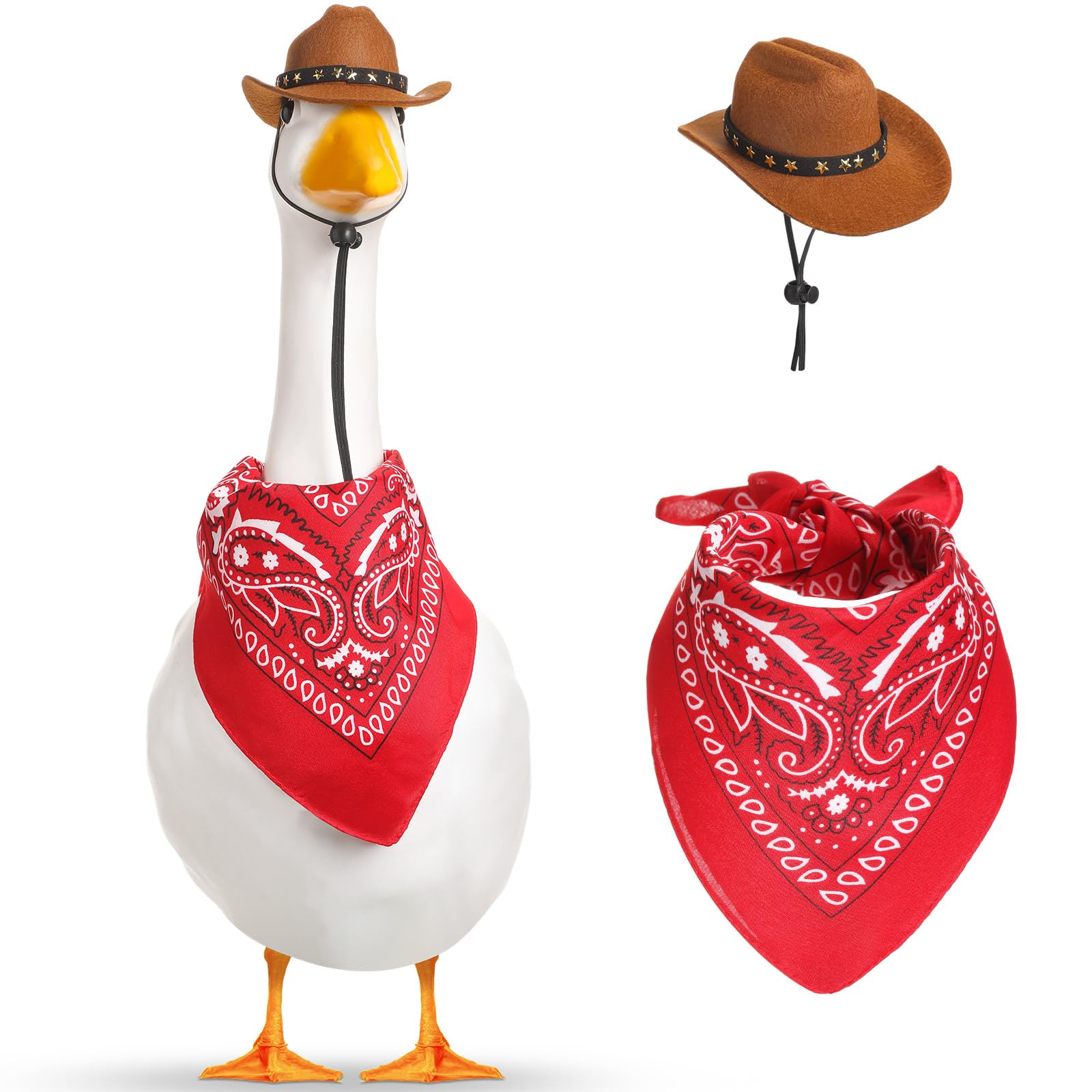 Shyyween cowboy goose hat adds playful western flair to outdoor decor