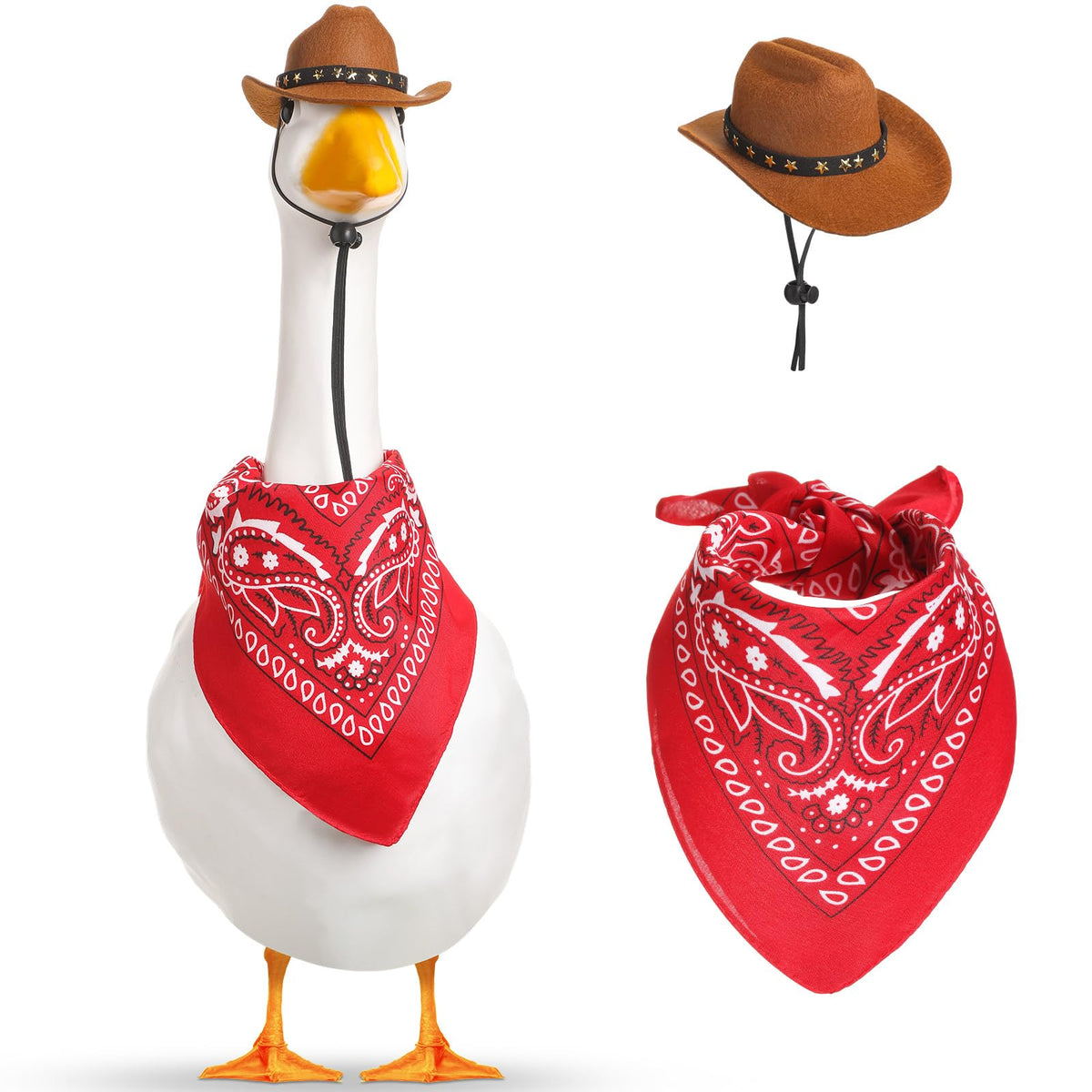 Shyyween cowboy goose hat adds playful western flair to outdoor decor