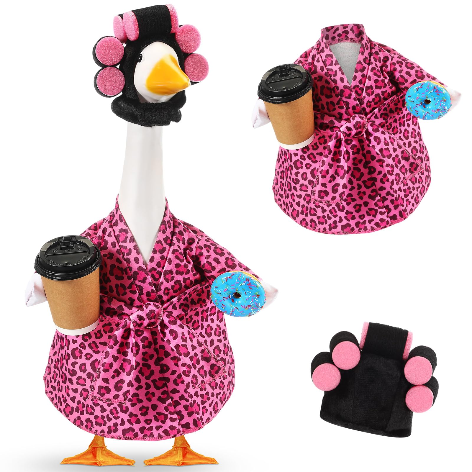 Shyyween Lady Goose Outfit bathrobe on 23 inch goose adds playful curb appeal.